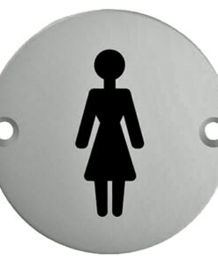 Eurospec Female Symbol Sign, Polished Stainless Steel OR Satin Stainless Steel Finish