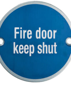 Eurospec Fire Door Keep Shut Sign, Polished Stainless Steel OR Satin Stainless Steel Finish
