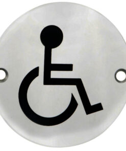 Eurospec Disabled Symbol Sign, Polished Stainless Steel OR Satin Stainless Steel Finish