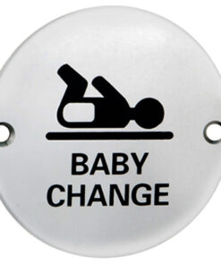 Eurospec Baby Change Symbol Sign, Polished Stainless Steel OR Satin Stainless Steel Finish