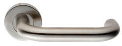 Eurospec Grade 4 Safety Handles On Rose, Satin Stainless Steel  (sold in pairs)