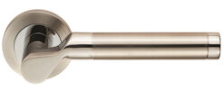 Eurospec Lucerna Dual Finish Polished Stainless Steel & Satin Stainless Steel Door Handles (sold in pairs)