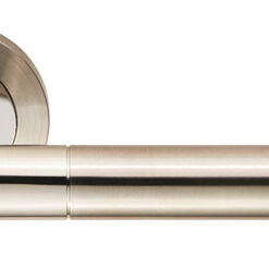 Eurospec Treviri Satin Stainless Steel Or Dual Finish Polished & Satin Stainless Steel Door Handles  (sold in pairs)