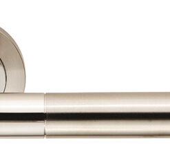 Eurospec Philadelphia Satin Stainless Steel Or Dual Finish Polished & Satin Stainless Steel Door Handles  (sold in pairs)