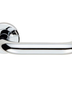 Serozzetta DDA Compliant Safety Door Handles On Round Rose, Polished Chrome -   (sold in pairs)