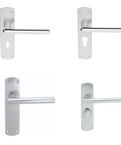 Serozzetta Uno Door Handles On Backplate - Satin Chrome (sold in pairs)
