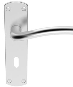 Serozzetta Cuatro Door Handles On Backplate, Satin Chrome (sold in pairs)