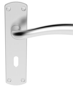 Serozzetta Cinco Door Handles On Backplate, Satin Chrome (sold in pairs)