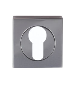 Serozzetta Square Euro Profile Escutcheons, Black Nickel