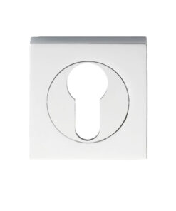 Serozzetta Square Euro Profile Escutcheons, Polished Chrome