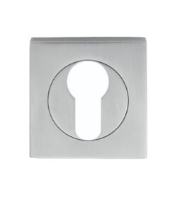 Serozzetta Square Euro Profile Escutcheons - Satin Chrome