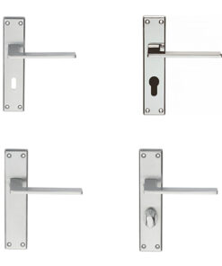 Serozzetta Zone Door Handles On Backplate - Satin Chrome (sold in pairs)