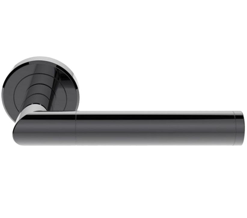 Serozzetta Trend Door Handles On Round Rose - Black Nickel (sold in pairs)
