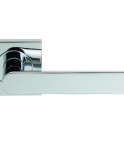 Serozzetta Edge On Square Rose, Polished Chrome Door Handles  (sold in pairs)
