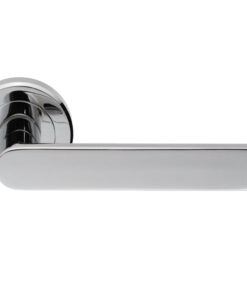 Serozzetta Concept Door Handles On Round Rose, Polished Chrome  (sold in pairs)