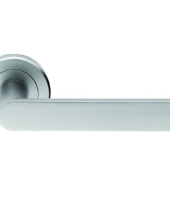 Serozzetta Concept Door Handles On Round Rose, Satin Chrome  (sold in pairs)