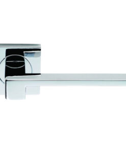 Serozzetta Equi Door Handles On Square Rose - Polished Chrome (sold in pairs)
