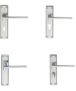 Serozzetta Equi Door Handles On Backplate - Satin Chrome (sold in pairs)