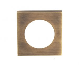 Square SZM Outer Rose Covers (To Suit SZM Lever On Rose), Antique Brass