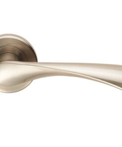 Serozzetta Residential Venti Door Handles On Round Rose - Satin Nickel (sold in pairs)