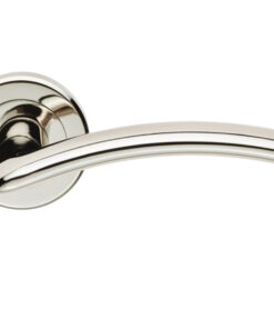 Serozzetta Residential Trenta Door Handles On Round Rose, Polished Nickel  (sold in pairs)