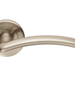 Serozzetta Residential Trenta Door Handles On Round Rose, Satin Nickel  (sold in pairs)