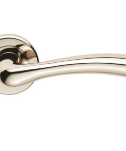Serozzetta Residential Cinquanta Door Handles On Round Rose, Polished Nickel  (sold in pairs)