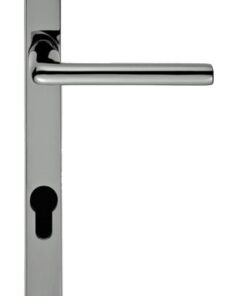 Rosa Narrow Plate, 92mm C/C, Euro Lock, Polished Chrome Or Satin Chrome Door Handles (sold in pairs)