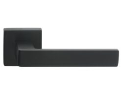 Manital Techna Door Handles On Square Rose, Black (sold in pairs)