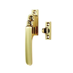 Victorian Locking Casement Window Fasteners With Night Vent - Polished Brass
