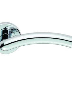 Serozzetta Noxia Door Handles On Round Rose, Polished Chrome  (sold in pairs)