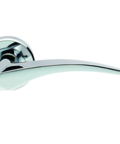 Serozzetta Olivier Door Handles On Round Rose - Polished Chrome (sold in pairs)