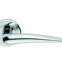 Serozzetta Tempest Door Handles On Round Rose, Polished Chrome -   (sold in pairs)