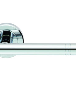 Serozzetta Atalaya Door Handles On Round Rose, Polished Chrome (sold in pairs)