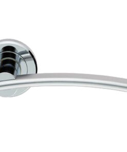 Serozzetta Cumulus Door Handles On Round Rose - Dual Finish Polished Chrome & Satin Chrome (sold in pairs)