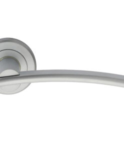 Serozzetta Cumulus Door Handles On Round Rose, Satin Chrome  (sold in pairs)