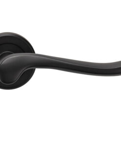 Serozzetta Verdun Door Handles On Round Rose - Matt Black (sold in pairs)