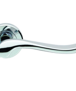 Serozzetta Verdun Door Handles On Round Rose - Polished Chrome (sold in pairs)