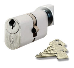 Eurospec MP5 Oval Profile British Standard 5 Pin Double Cylinder and Turn, (Various Sizes) Satin Chrome