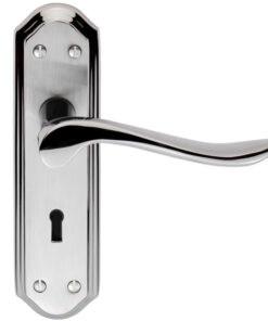 Lytham Door Handles On Backplate, Dual Finish Polished Chrome & Satin Chrome  (sold in pairs)