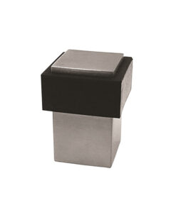 Steelworx Square Floor Door Stop With Rubber Buffer - Grade 304 Satin Stainless Steel
