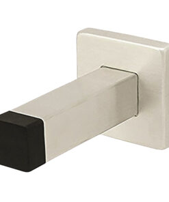 Steelworx Square Skirting Wall Door Stop With Rubber Buffer - Grade 304 Satin Stainless Steel