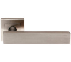 Eurospec Carla Rectangular Stainless Steel Door Handles - Satin Stainless Steel  (sold in pairs)
