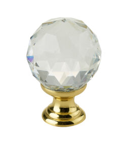 Crystal Cabinet Knob (20mm, 30mm OR 40mm), Polished Brass With Swarovski Crystal