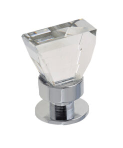 Crystal Cabinet Knob (16mm x 30mm), Polished Chrome With Swarovski Crystal