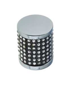 Cylindrical Cabinet Knob (20mm x 25mm), Polished Chrome With Swarovski Crystal