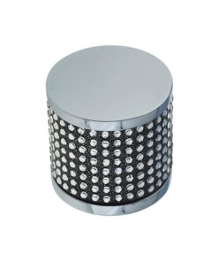 Cylindrical Cabinet Knob (28mm x 27mm), Polished Chrome With Swarovski Crystal