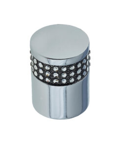 Cylindrical Cabinet Knob (20mm x 25mm), Polished Chrome With Swarovski Crystal