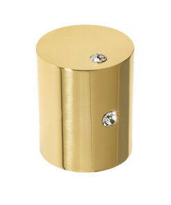 Crystal Cylindrical Mortice Door Knob, Polished Brass With Swarovski Crystal