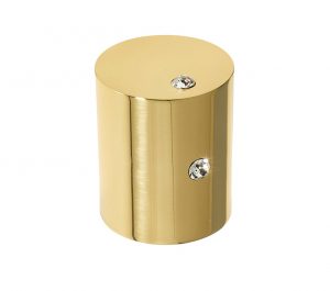 Crystal Cylindrical Mortice Door Knob, Polished Brass With Swarovski Crystal